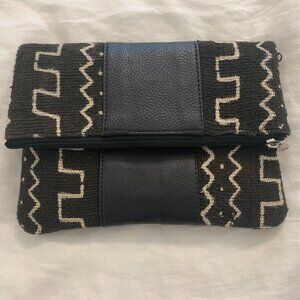 Foldover mudcloth clutch